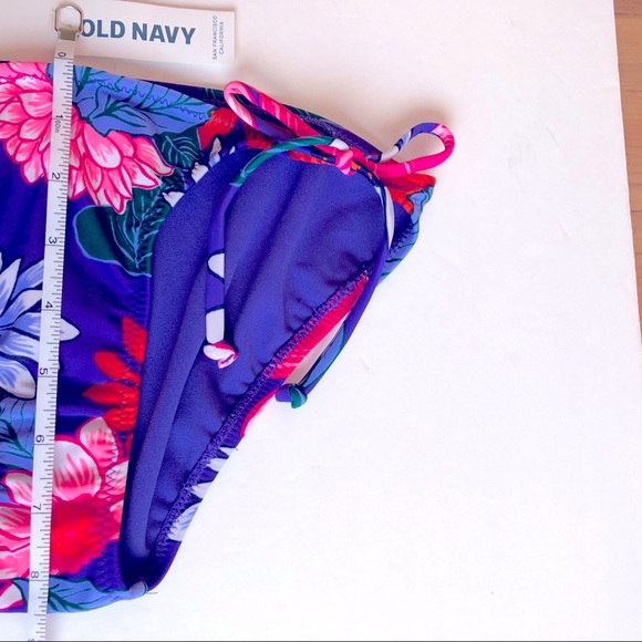 NEW OLD NAVY Bikini Swim Bottom Blue Floral Small Women’s - Picture 9 of 14